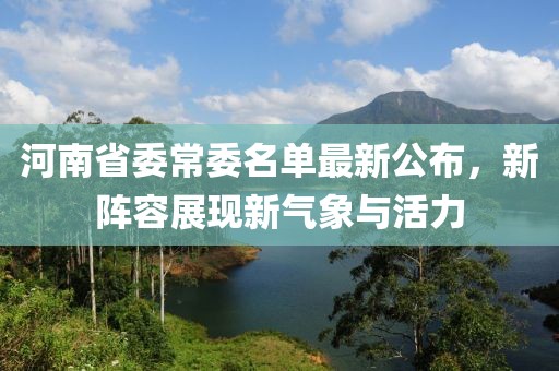 河南省委常委名单最新公布,新阵容展现新气象与活力