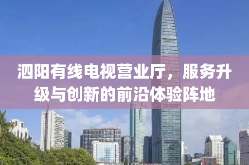 泗阳有线电视营业厅,服务升级与创新的前沿体验阵地
