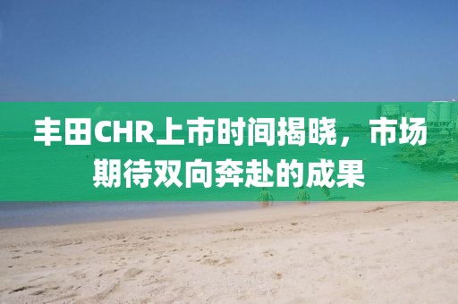 丰田CHR上市时间揭晓，市场期待双向奔赴的成果