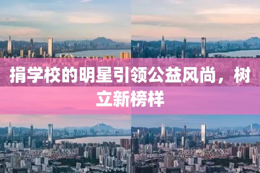 捐学校的明星引领公益风尚，树立新榜样