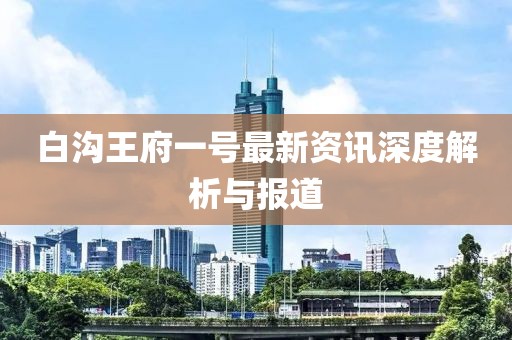白沟王府一号最新资讯深度解析与报道