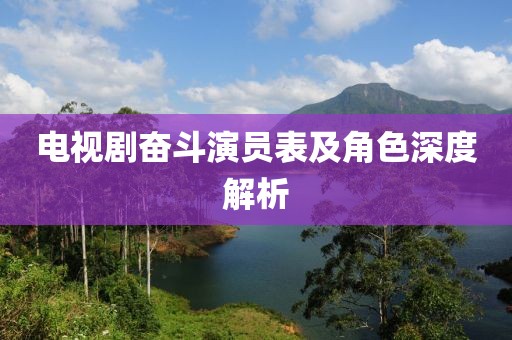 电视剧奋斗演员表及角色深度解析