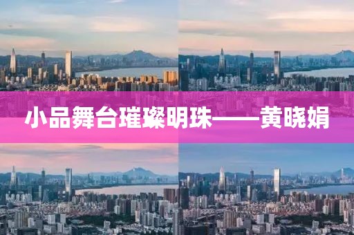 小品舞台璀璨明珠——黄晓娟