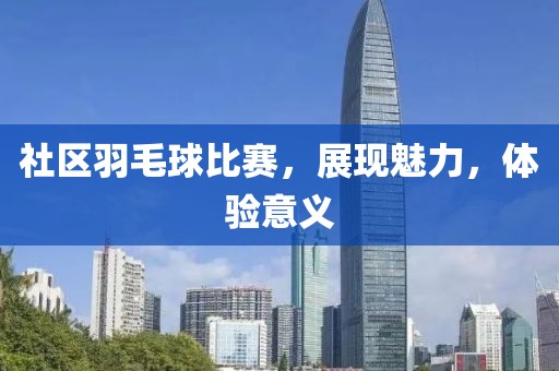 社区羽毛球比赛,展现魅力,体验意义