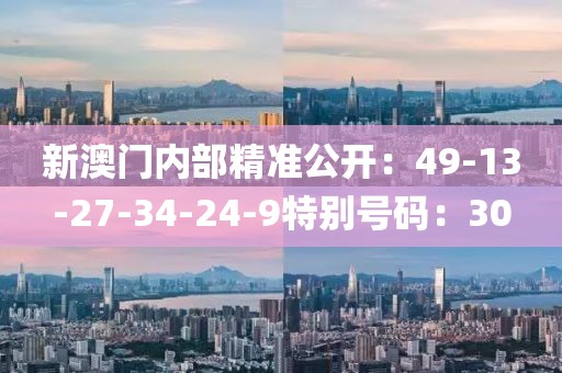 新澳门内部精准公开：49-13-27-34-24-9特别号码：30