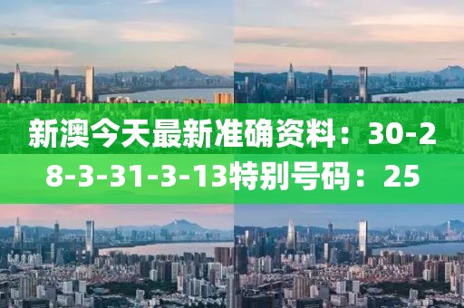 新澳今天最新准确资料：30-28-3-31-3-13特别号码：25