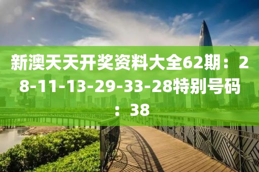 新澳天天开奖资料大全62期：28-11-13-29-33-28特别号码：38