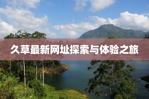 久草最新网址探索与体验之旅
