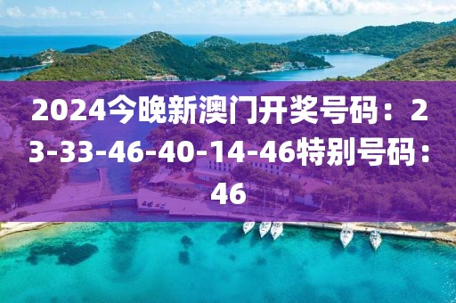 2024今晚新澳门开奖号码：23-33-46-40-14-46特别号码：46
