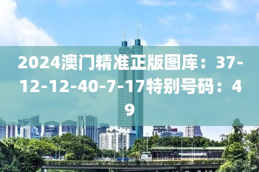 2024澳门精准正版图库：37-12-12-40-7-17特别号码：49