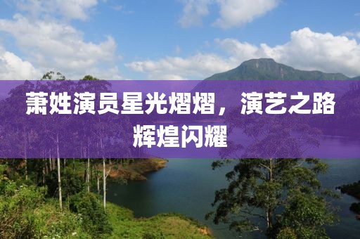 萧姓演员星光熠熠，演艺之路辉煌闪耀