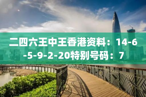 二四六王中王香港资料：14-6-5-9-2-20特别号码：7