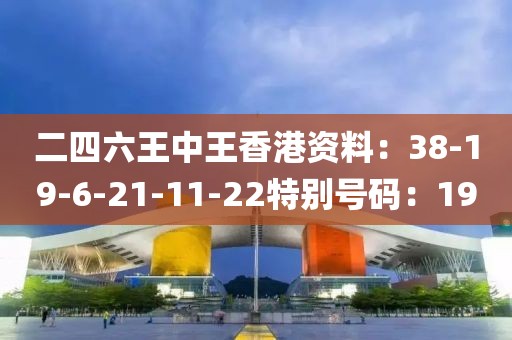 二四六王中王香港资料：38-19-6-21-11-22特别号码：19