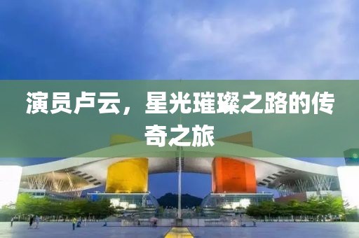 演员卢云，星光璀璨之路的传奇之旅