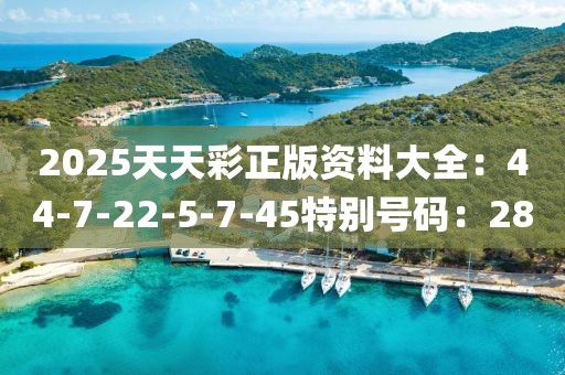 2025天天彩正版资料大全：44-7-22-5-7-45特别号码：28
