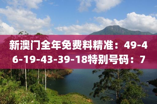 新澳门全年免费料精准：49-46-19-43-39-18特别号码：7