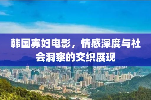韩国寡妇电影，情感深度与社会洞察的交织展现