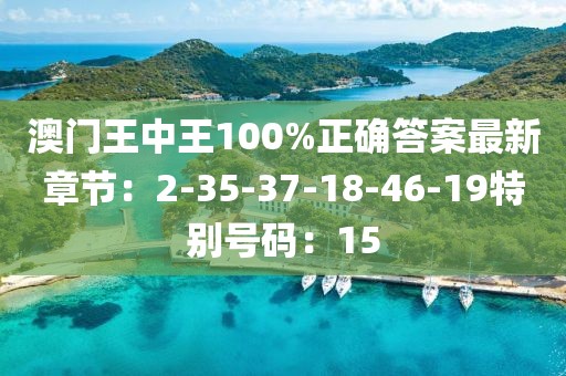 澳门王中王100%正确答案最新章节：2-35-37-18-46-19特别号码：15