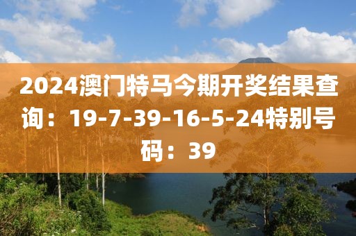 2024澳门特马今期开奖结果查询：19-7-39-16-5-24特别号码：39