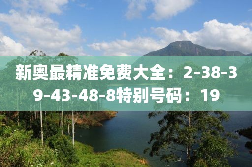 新奥最精准免费大全：2-38-39-43-48-8特别号码：19