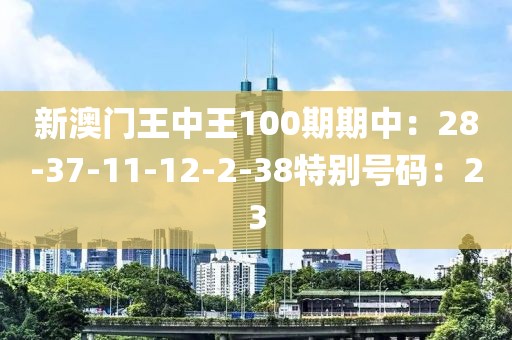 新澳门王中王100期期中：28-37-11-12-2-38特别号码：23